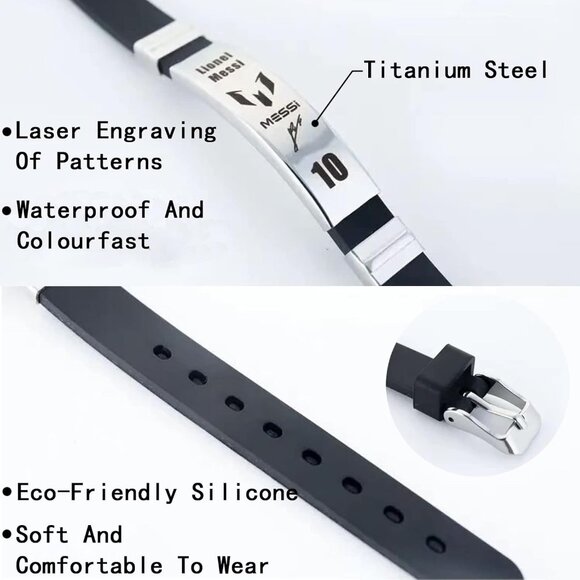 Lionel Messi Signature Waterproof Silicone Wristband Gift Box for Unisex Adults - Picture 3 of 7